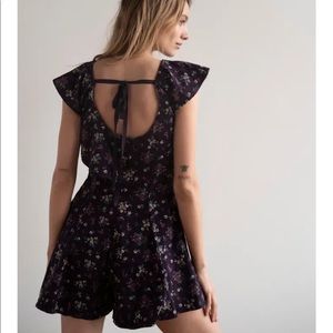 Free People violet Visions Corduroy Romper